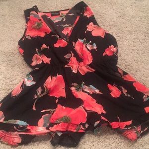 Floral short romper